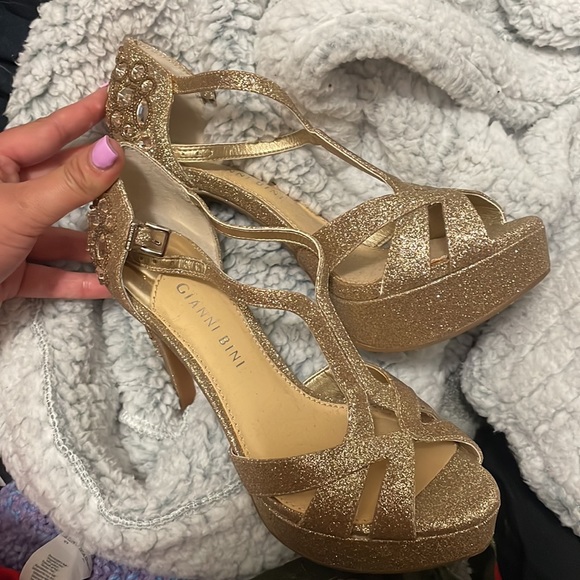 Gianni Bini Gold Gem High Heels - Picture 3 of 6